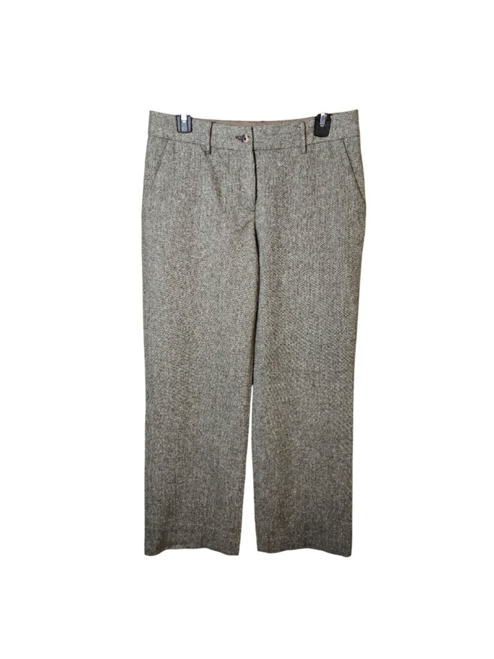 Isaac Mizrahi Wool Blend Wide Leg Tweed Trouser Pants Size 4